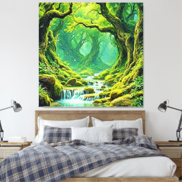 Lush Jungle Waterfall Bliss Canvastryck