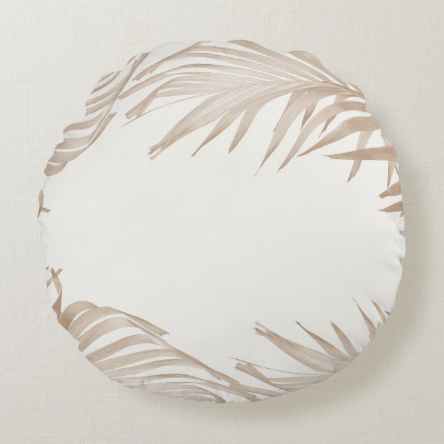 Lush Karibiska Handflatan Collage 3 Rund Kudde (Framsidan)