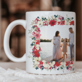 lush klassisk blommigt, klämma botaniskt foto kaffemugg