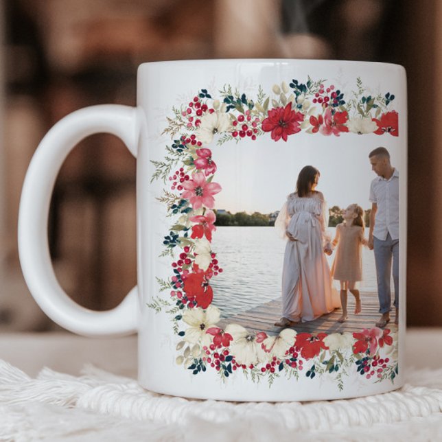 lush klassisk blommigt, klämma botaniskt foto kaffemugg (Skapare uppladdad)