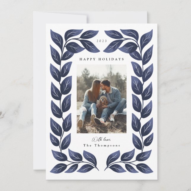 Lush Leafy Gräns Helgdag Card Julkort (Framsida)