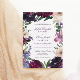 Lush Lila blommor | Romantisk Möhippa Inbjudningar