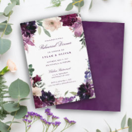 Lush Lila blommor | Romantisk repetitionsmiddag in Inbjudningar
