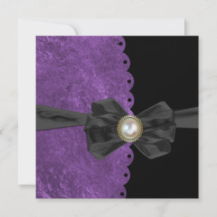 Lush Lila Scallop med Bow Wedding-inbjudningar Inbjudningar