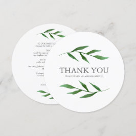 Lush Löv Elegant Tack med meddelande på baksidan Inbjudningar