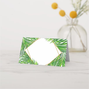 Lush Modern Tropical Handflatan Löv Geometric Ram Placeringskort