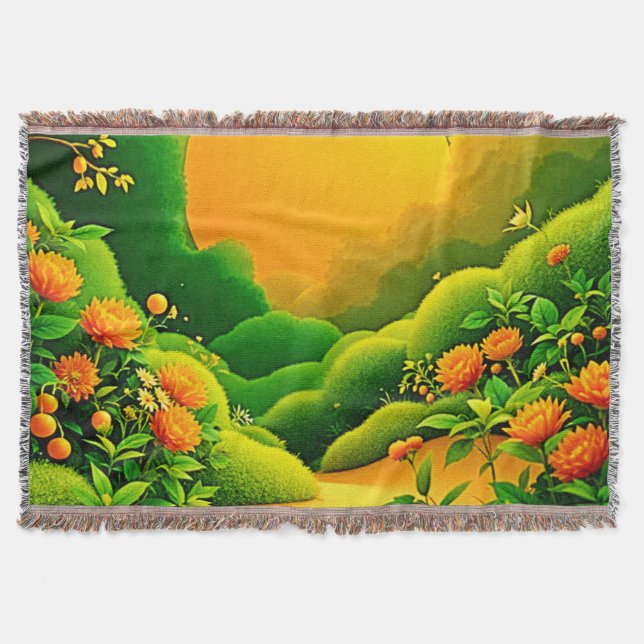 Lush Orange Garden Art Filt (Framsidan)