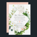Lush Paradise Tropical Blommigt Bat mitzvah Inbjudningar<br><div class="desc">rosa och tropisk grön sommarvattenfärgad blommigt bat mitzvah inbjudan vita orkidéer,  vita kung-proteas,  magnolier,  eukalyptus och djupgröna gröndjur.</div>