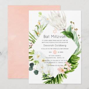 Lush Paradise Tropical Blommigt Bat mitzvah Inbjudningar
