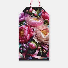 Lush peonies with a rosa ribbon, av Natasha Us Presentetikett