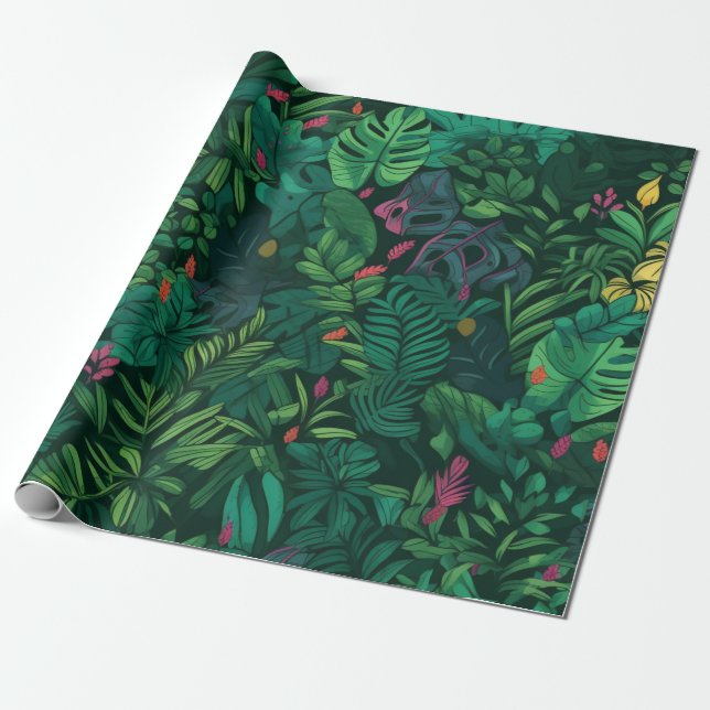 Lush Rainforest Presentpapper (Utrullad)
