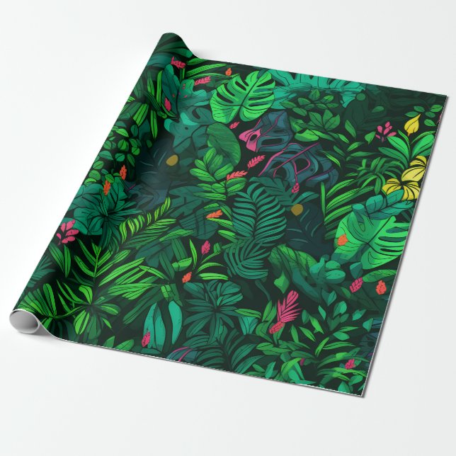 Lush Rainforest Presentpapper (Utrullad)