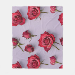 Lush Red Roses With Soft Dewy Petals  Fleecefilt