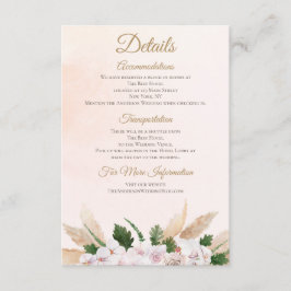 Lush Rosa Guld Watercolor Blommigt Bostäder Tilläggskort