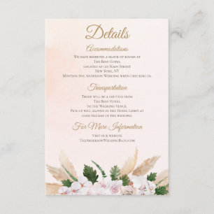 Lush Rosa Guld Watercolor Blommigt Bostäder Tilläggskort