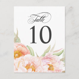 Lush Rosa Peonies Blommigt Bordsnummer