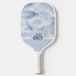 Lush Serene Blue Ferns Monogram Initialer