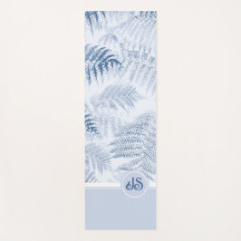 Lush Serene Blue Ferns Monogram Initialer