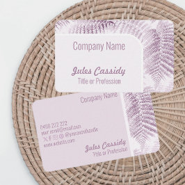 Lush Serene Rosa Ferns Curved Gräns Visitkort
