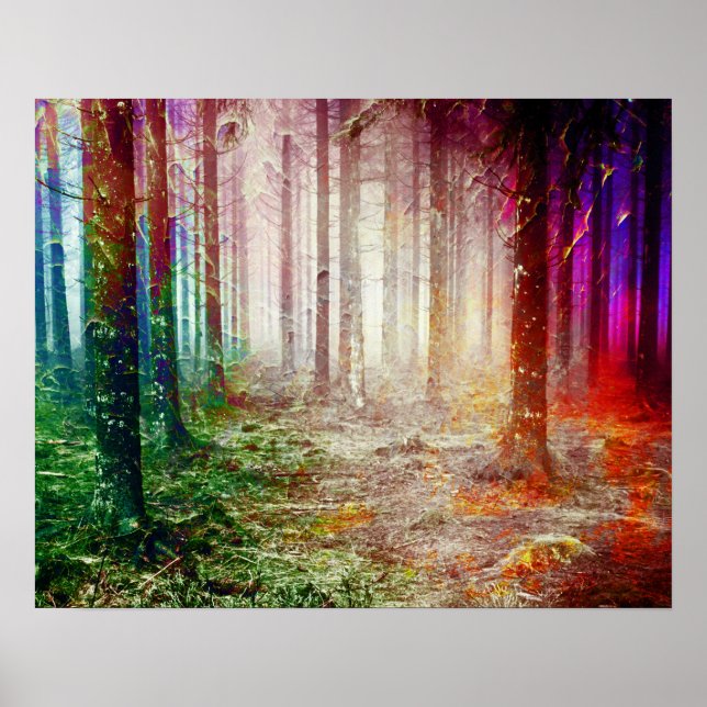 Lush Skogen Forest Landcape Painting Poster (Framsidan)