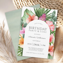 Lush Tropical Blommigt Födelsedagsfest och Luau