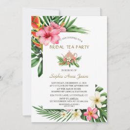 Lush Tropical Garden Flowers Möhippa Tea Party Inbjudningar