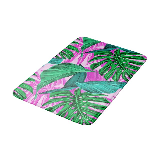 Lush Tropical Island Foliage Bath Mat Badrumsmatta (Vinklad)