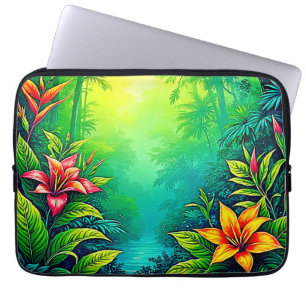 Lush Tropical Jungle Oasis Design Laptop Fodral