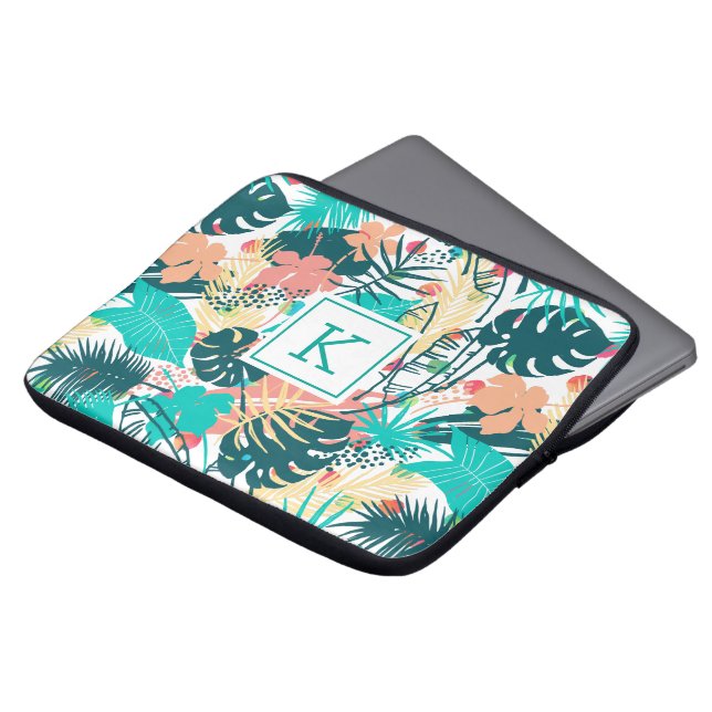 Lush tropical löv collage laptop fodral (Framsida topp)