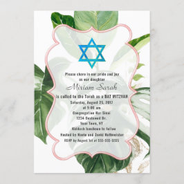 Lush Tropical Löv David Bat mitzvah stjärna Inbjudningar