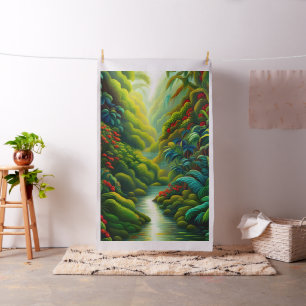 Lush Tropical Rainforest Cheater Quilt Sew Panel Tyg