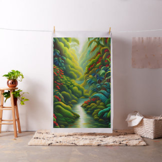 Lush Tropical Rainforest Cheater Quilt Sew Panel Tyg