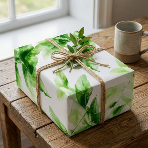 Lush vibrant Jungle Löv Mönster Presentpapper