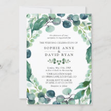 Lush Watercolor Eucalyptus Greenery Bröllop