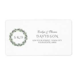 Lush Watercolor Olive Grenar Wandeans Bröllop Fraktsedel