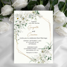 Lush White Flowers och Geometric Guld