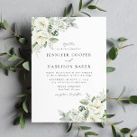 Lush White Flowers och Greenery Bröllop Inbjudningar<br><div class="desc">Elegant,  botanisk bröllopsinbjudan med dina bröllop-detaljer fram och center med buketter av målade vita trädgårdsblommor,  spritar av baby utandning,  sage grönt fern löv och vibrerande grönt löv i hörnen. Den vita blommigtens bröllopsinbjudan är perfekt för trädgårdsbröllop och vår eller sommar-bröllop.</div>