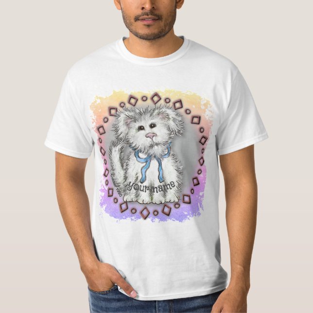 Lusig Valp Hund   T Shirt (Framsida)