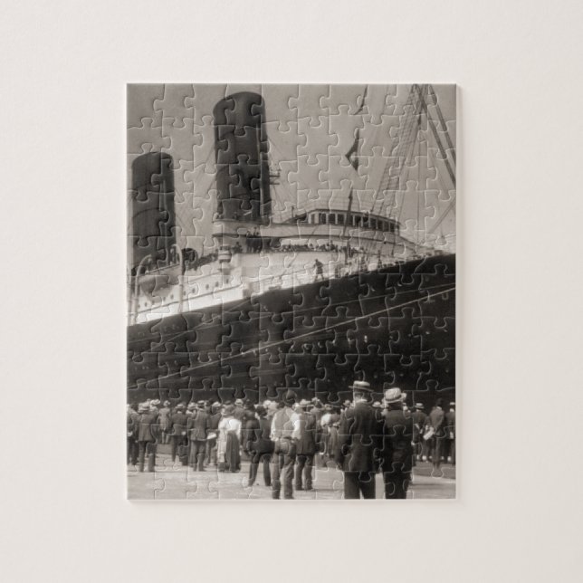 Lusitania ankommer New York City 1907 Pussel (Vertikal)