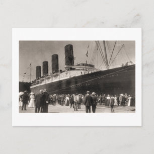 Lusitania Arrives New York City 1907 Vykort