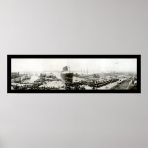 Lusitania avslutar resafotoet 1907 poster