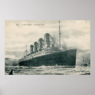 Lusitania för vintageSteamerSS Poster
