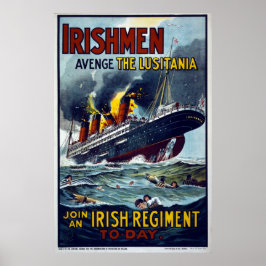 Lusitania sjunker, WW1-armén poster
