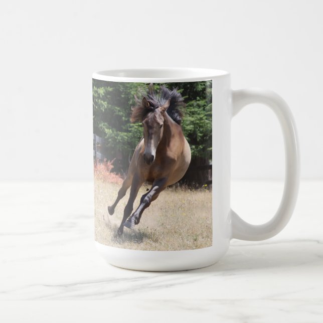 Lusitano-häst i frihet-mugg kaffemugg (Höger)