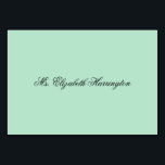 Lusite-Grönt Placera kort Namn-mall<br><div class="desc">Lucite grönt placerar kort med namn-mallen. Skriptteckensnitt för elegant i svart över en tom,  ljust grönt bakgrund. Bordsnumret kan inkluderas när du lägger till anpassningsbarna i användan av korten som eskort.</div>