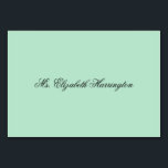 Lusite-Grönt Placera kort Namn-mall<br><div class="desc">Lucite grönt placerar kort med namn-mallen. Skriptteckensnitt för elegant i svart över en tom,  ljust grönt bakgrund. Bordsnumret kan inkluderas när du lägger till anpassningsbarna i användan av korten som eskort.</div>