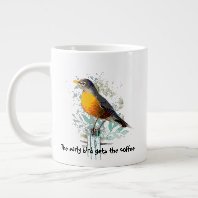 Lusj, Tidigt Bird får kaffeoffeRobin Jumbo Mugg (Vänster)