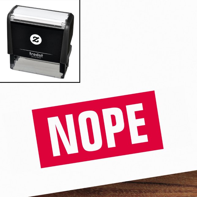 Luslustig Självfärgande Stämpel (Nope funny self-inking stamp)