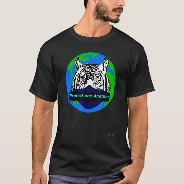 Lusmarty skyddar varandra med Ansikte masktigern T Shirt (Framsida)
