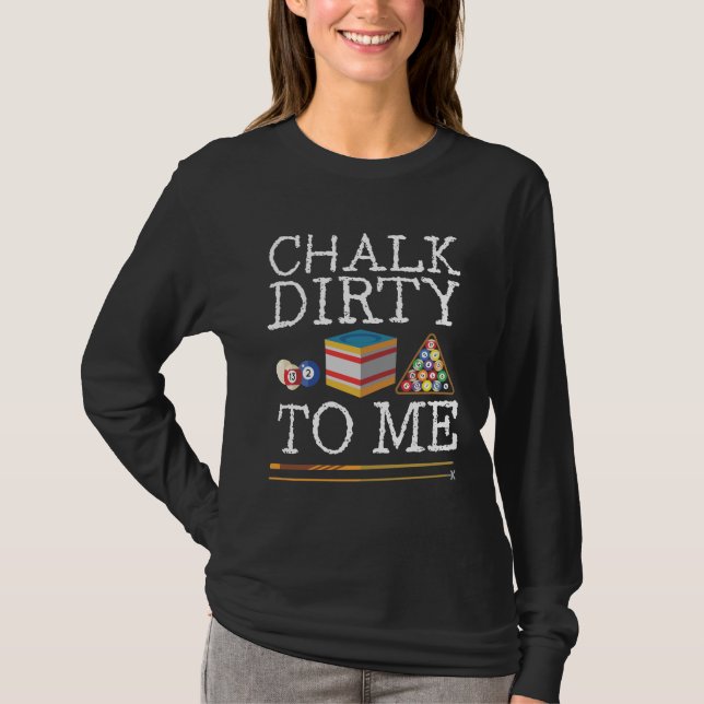 Lusna Billards Player Pun Chalk Queue Humor T Shirt (Framsida)